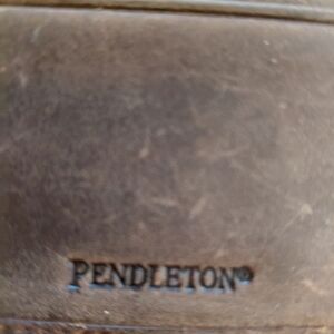 Pendleton Dark Brown Leather Wallet with Embossed Logo